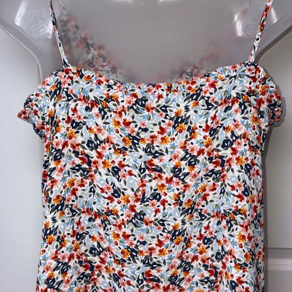 LOFT Small Floral Cami Womens Ruffle Spaghetti Strap Tank Top - Picture 7 of 7